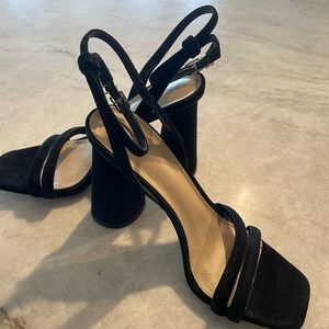 Kia Strappy Black Suede Sandal